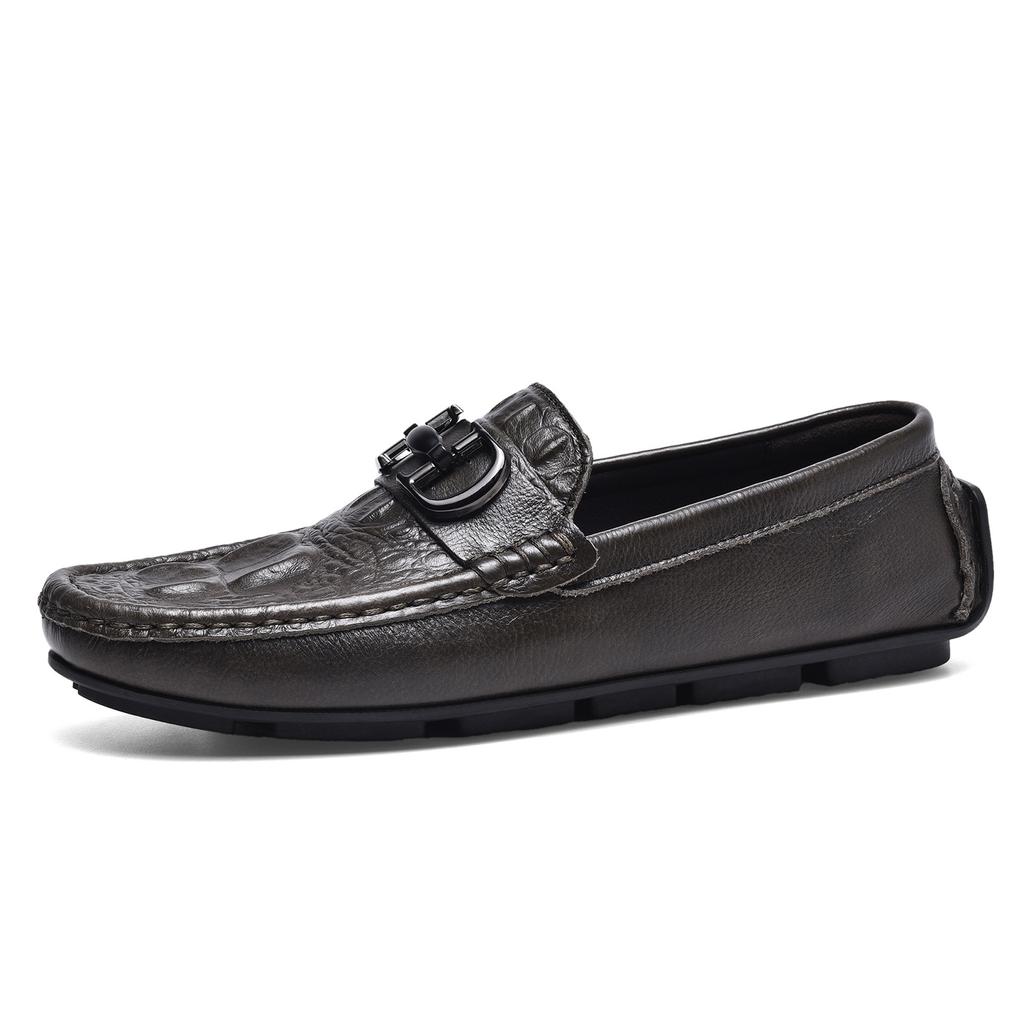Fashion 2025 New Men Cow Leather Crocodile Grain Style Loafers High Quality Business Casual Shoes Handmade Men Genuine Leather Moccasins