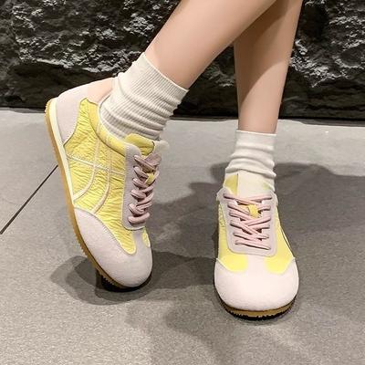 2025 wiosenne buty do treningu baletowego damskie nowe internetowe celebrytki super popularne płaskie casualowe buty sportowe retro sznurowane buty Forrest Gump