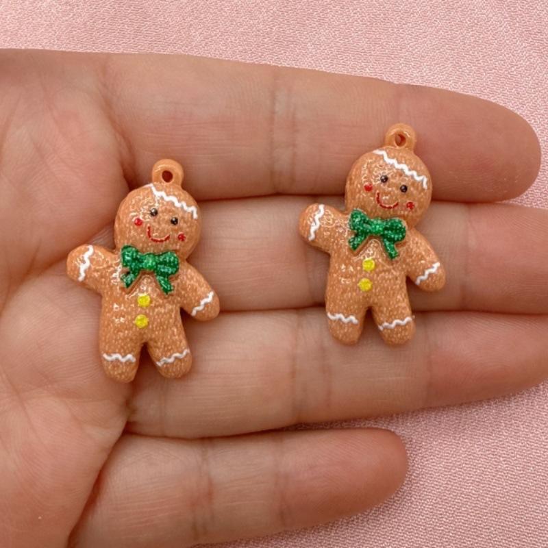 5pcs Creativity Resin Christmas Pendants DIY Jewelry Making Earrings Bead Necklaces Keychains Jewelry Decoration Accessories