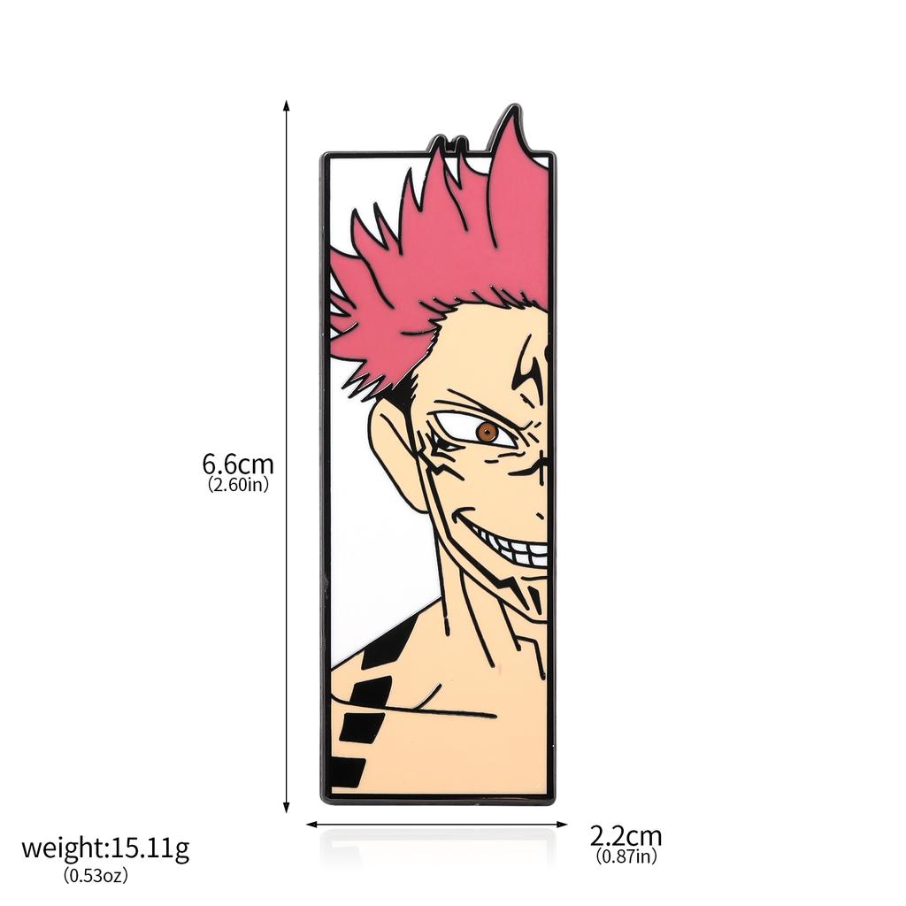 Anime Jujutsu Kaisen Brooch Anime Character Itadori Yuji Ryomen Sukuna Half Face Badge For Women Men Fans Jewelry Charm Gifts