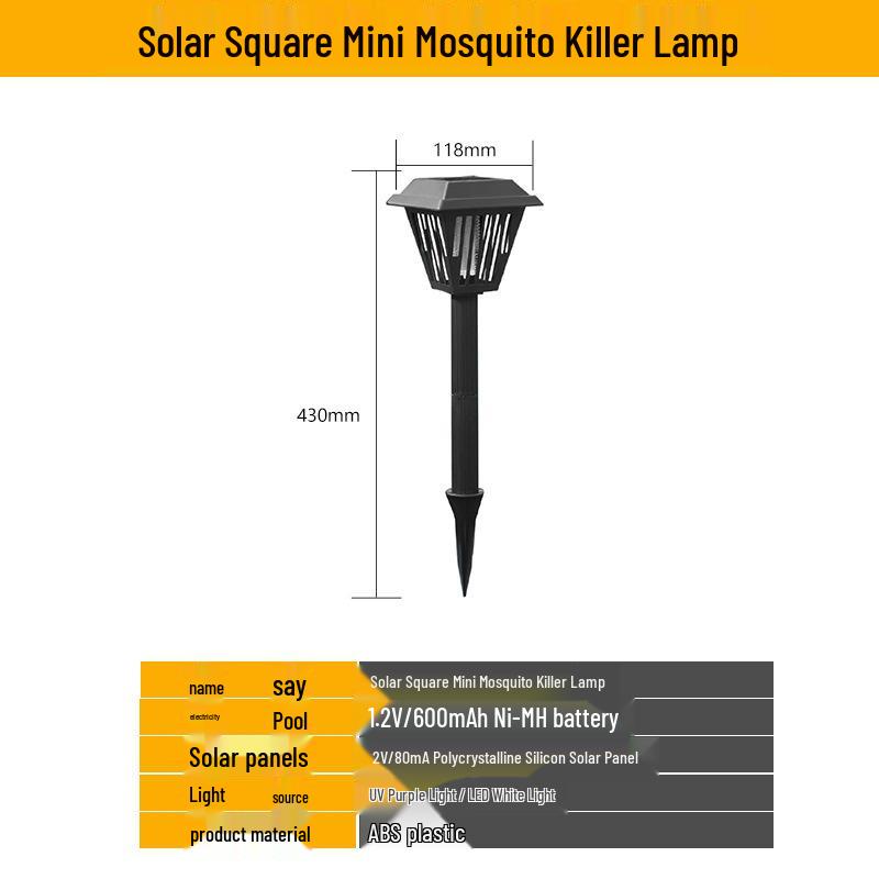 Waterproof Solar Electric Mosquito Killer Lamp for Outdoor Garden Use