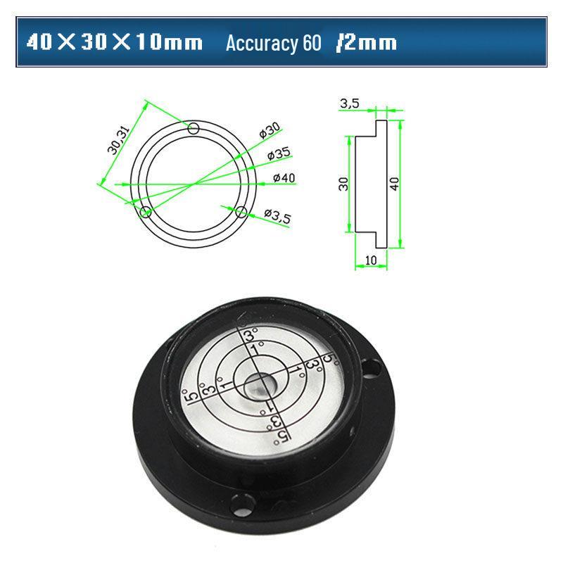 HACCURY Round Metal Spirit Level with Base Mounting Holes