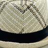 Yousheng Men Jazz Hat, Summer Plaid Pattern Top Hat, UV Protection Breathable Straw Hat, Lightweight Casual Headwear for Outdoor Gardening Beach