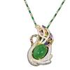 New Pendant Jasper Swan Opal Full Diamond Necklace Women's Fashion Collarbone Chain Versatile Clothing Pendant