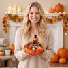 Halloween Pumpkin Candy Bowl with Planter for Desk Decoration