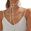 Elegant Big Rose Flower Clavicle Chain Necklace For Women Romantic Party Wedding Necklace Fashion Jewelry Girls Gift