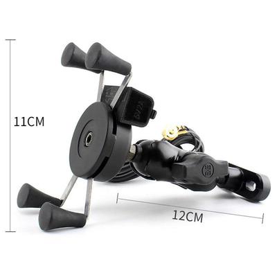Motorcycle Phone Mount with 5V/2A USB Charger for 3.5''-6.5'' Phones