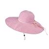 Wide Brim Stripe Bucket Hat Bow Fisherman Hat Fashion Sun Protection Cap  Fishing