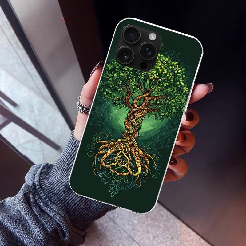 Tree of Life Space Phone Case For iPhone 17 Air 11 13 Mini 14 15 Plus 16 12 Pro Max 16E SE 7 8 Pattern Soft TPU Back Cover  17 A