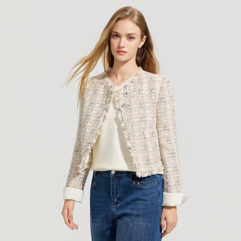 

Женский укороченный твидовый жакет на осень/зиму L