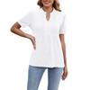 Frühling Und Sommer Neu Kurzarm Einfarbig Plissiert V-Ausschnitt Gestreift T-Shirt Tops Für Damen