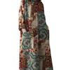 2023 Retro Print Cotton Linen Plus Size Women's Pullover Dress