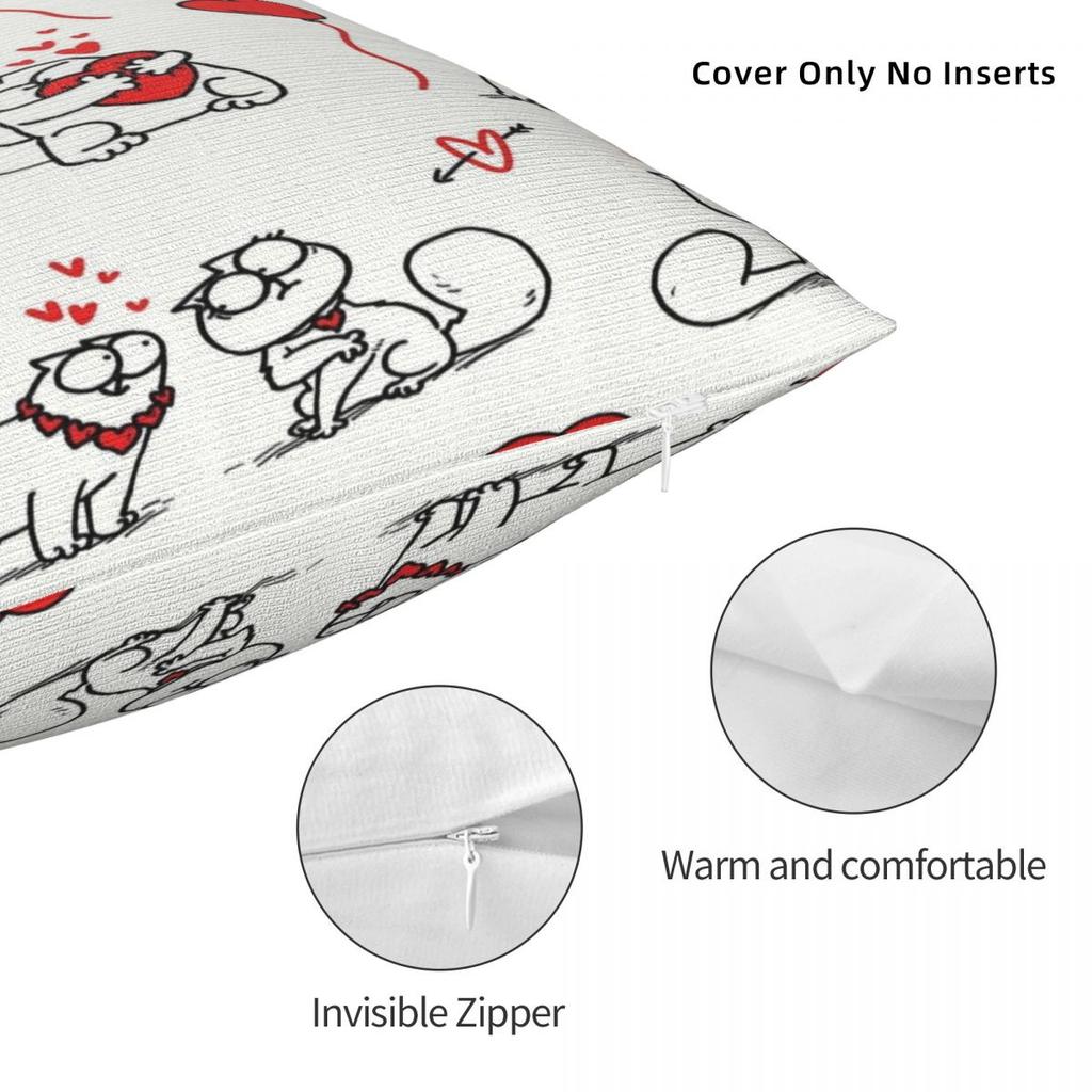 Trendy Home Simons Cartoon Cat Catsdecor Pillowcase Merch Pillow Cover Zippered Multi Size