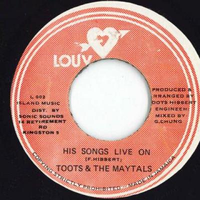 7inch Record TOOTS, MAYTALS - His Songs Live On / Version L002 Louv 1981 Jamaica Reggae, Ska & Dub