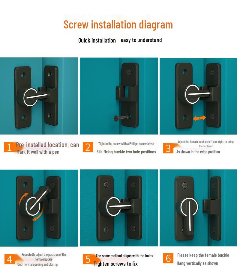 Punch-Free 90° Sliding Door Latch & Lock for Barn, Bathroom, or Toilet Doors