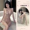 Sexy lingerie sexy babes sequined collar suspender cross nightclub hot halter hip wrap secretary dress set