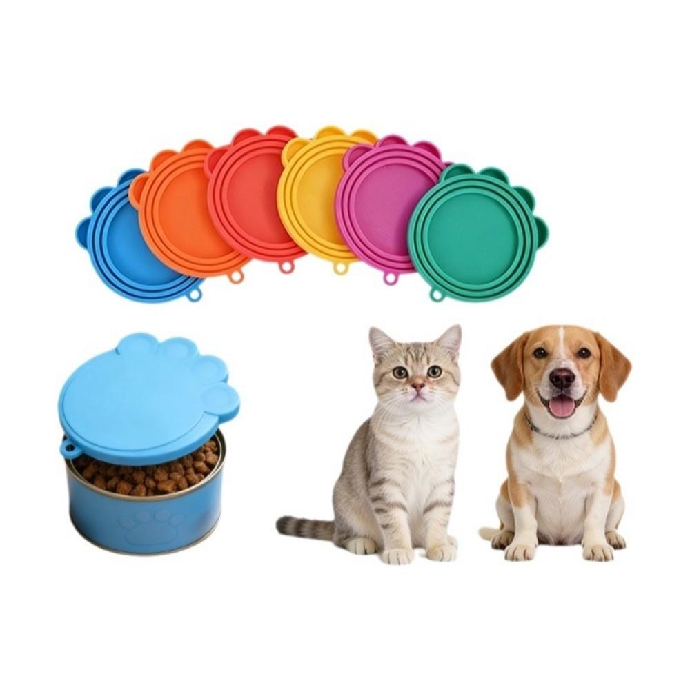 Reusable Pet Canned Lid Silicone Feeders Food Can Lid Storage Top Cap Cover  Pet Daily Supplies