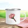 Tazas de Esmalte Retro con Estampado de Flores Tazas de Café Creativas Verano Picnic al Aire Libre Bebidas Zumo Leche Tazas de Acampada Asa Utensilios para Beber Regalos