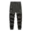 Trendy Brand Retro Casual Overalls Men's Autumn and Winter Elastic Versatile Multi-pocket Tied Feet Harlan Pants Men's Solid Color Washed Pants