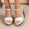 Fashion Luxury Women's Sandals Summer Open Toe Women Shoes Weave Solid Platform Wedges High Heel Fashion Casual Shoe Zapatillas De Mujer