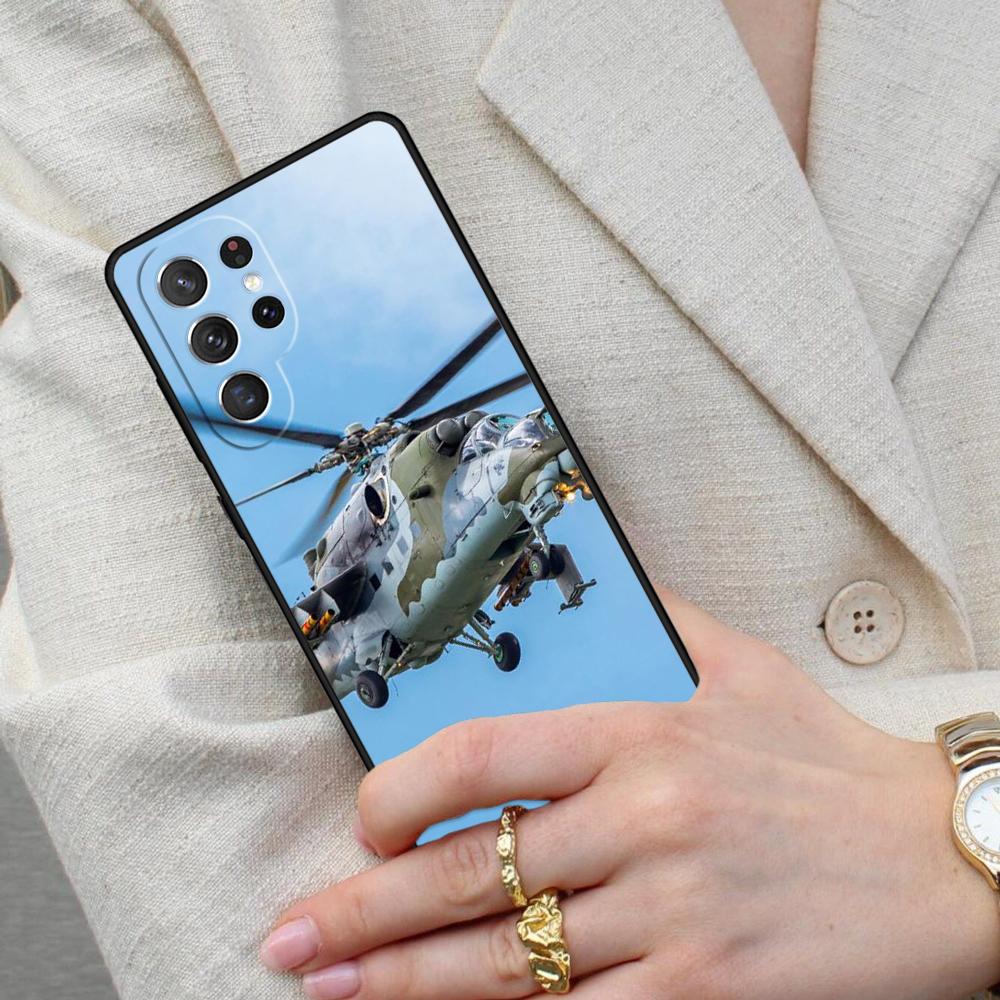 Mil Mi 24 Hind Helicopter SOFT Cell Phone Case for Samsung Galaxy S26 Ultra S25 S24 S23 S22 S21 S20 Note10 Cover