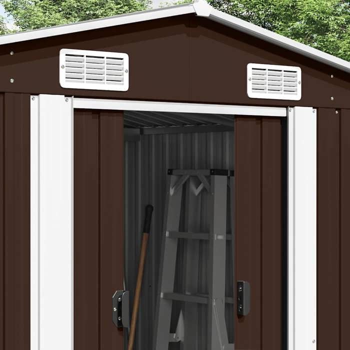 VidaXL Garden Shed 257x489x181 Cm Metal Brown 143351