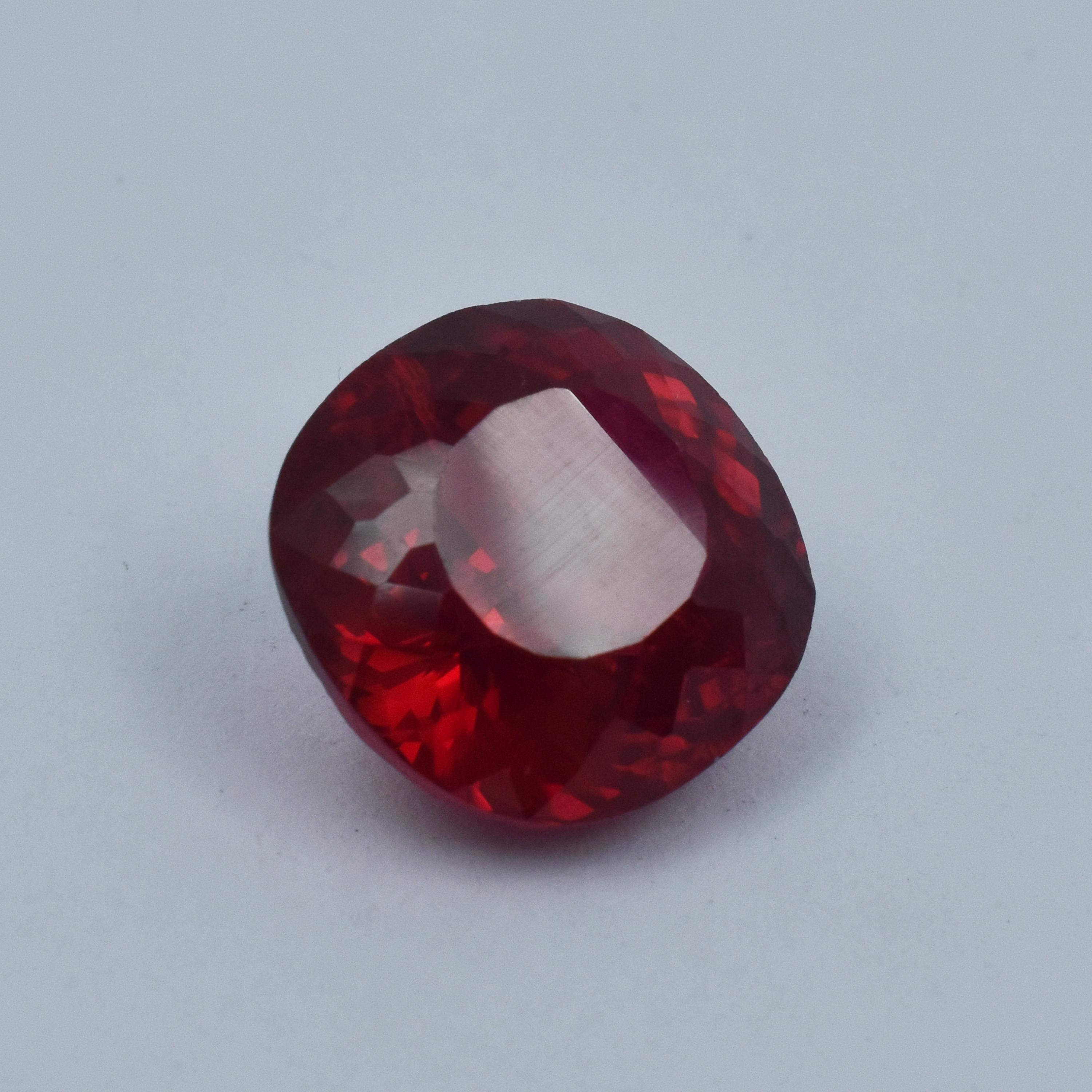 

CERTIFIED 16.40 Ct Natural Red Ruby Square Cushion Cut Loose Gemstone AR-3330-R 14.4 mm approx червоний