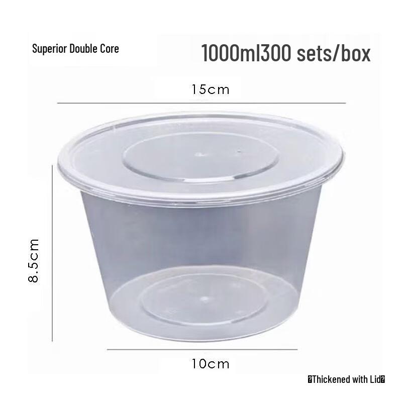 

Disposable Round Plastic Takeout Container with Lid