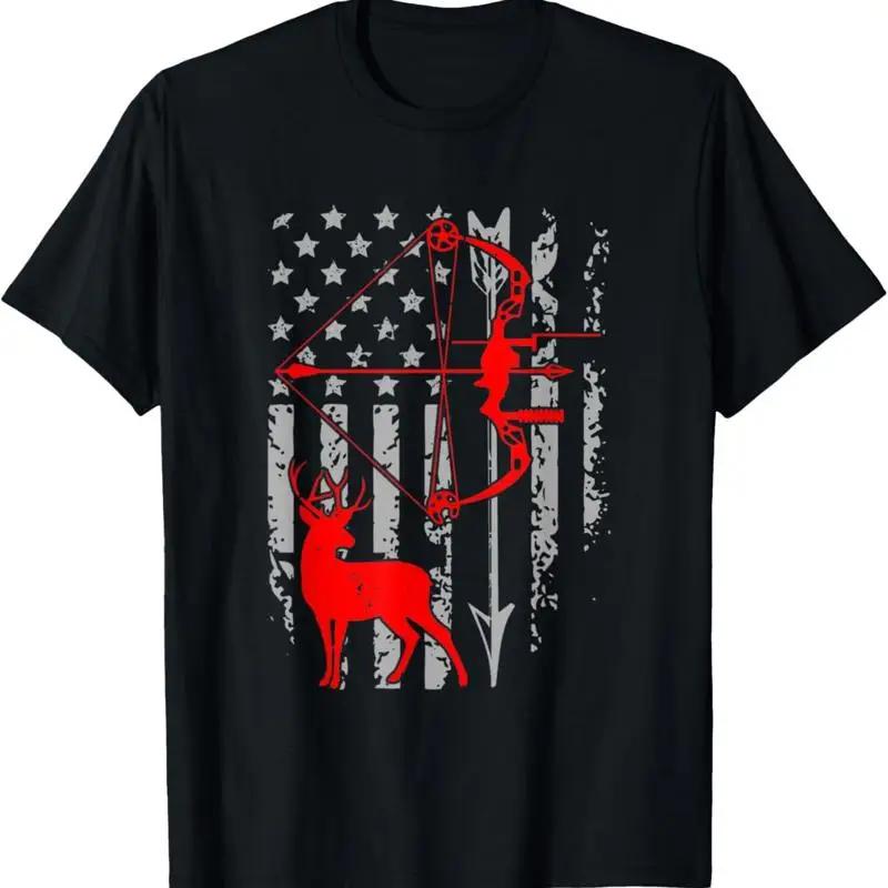 Bow Hunting American Flag Deer For Arrow Hunters T Shirt