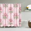 3D Flower Plum Blossom Lotus Lavender Rose Shower Curtains Bathroom Curtain Frabic Waterproof Polyester Bath Curtain with Hooks