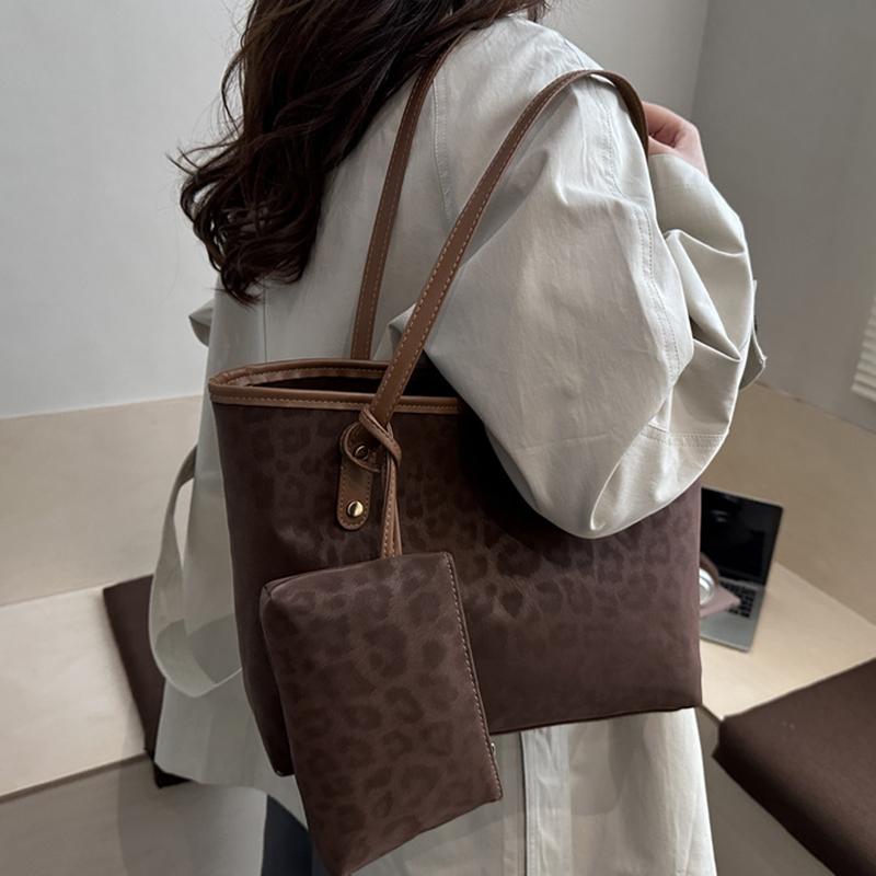 Leopard Print Women Shoulder Bag For Commuting Daily Used Casual Tote Bag Large Capacity Ladies Handbags And Purses