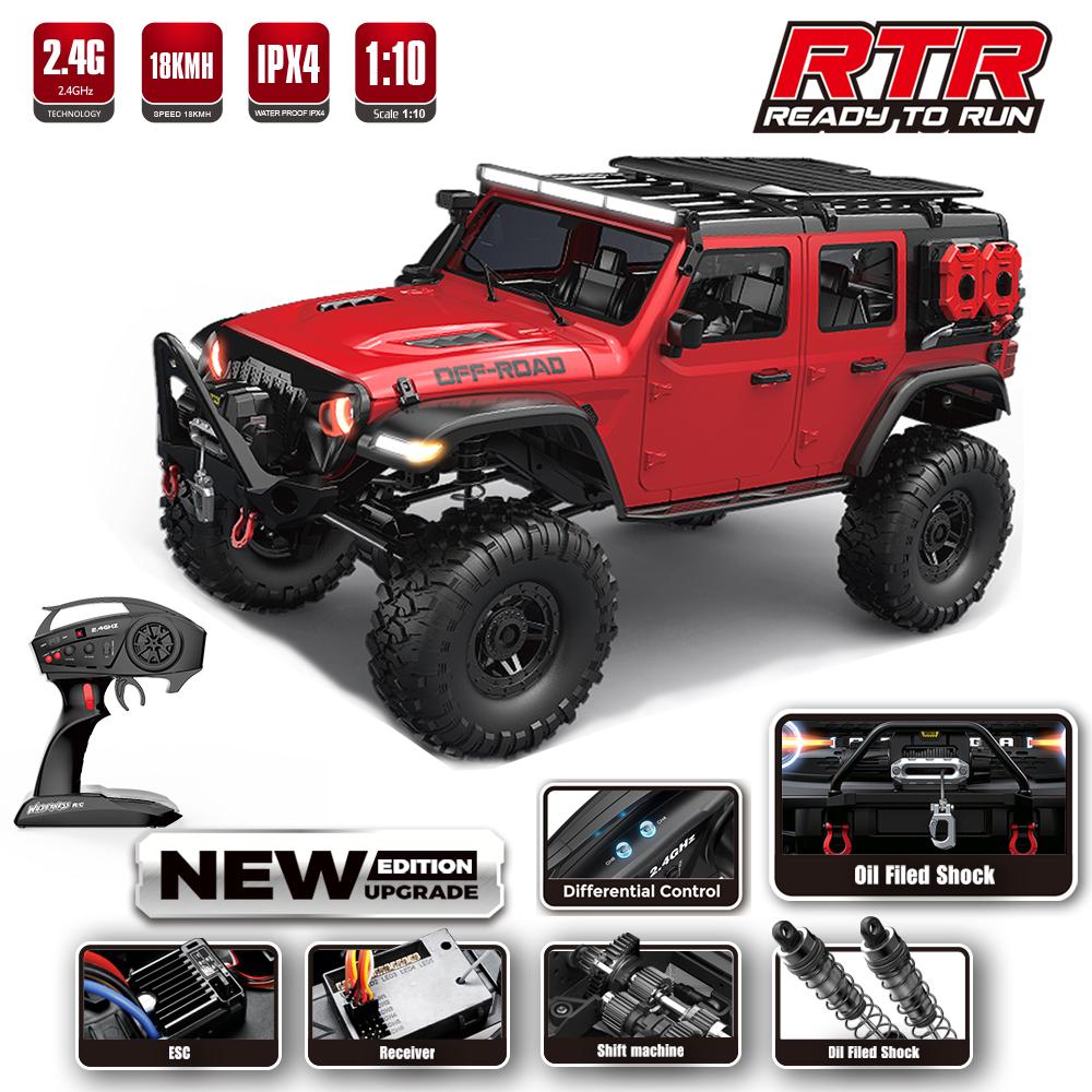 1/10 RC Car HB R1011 RTR Remote Control Vehicle 2.4G Full Proportional Rock Crawler LED Light 4WD Off-Road Climbing Truck Toys