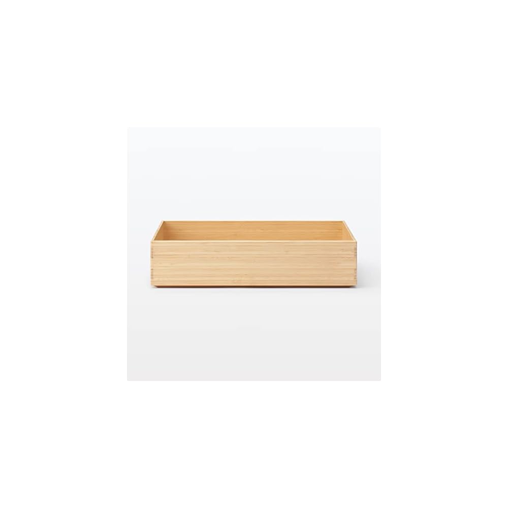 MUJI Stackable Bamboo Rectangular Storage Box, Small, 37cm (W) x 26cm (D) x 85cm (H), Item No.
