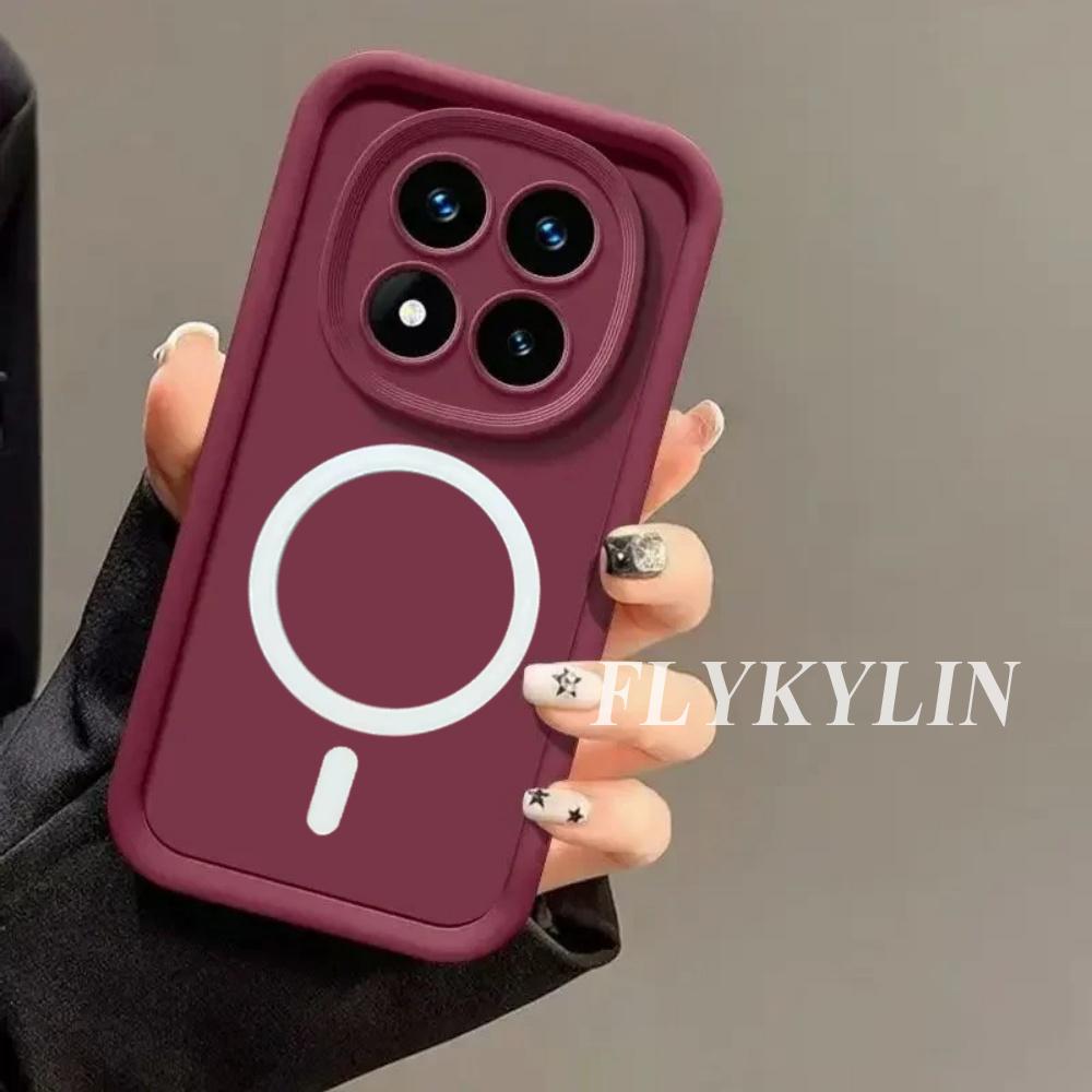 For Redmi Note 15 14 13 Pro Plus 14S 13R 12 11 10 9 Pro 4G 5G Magnetic Solid Color Soft Silicone Protective Case