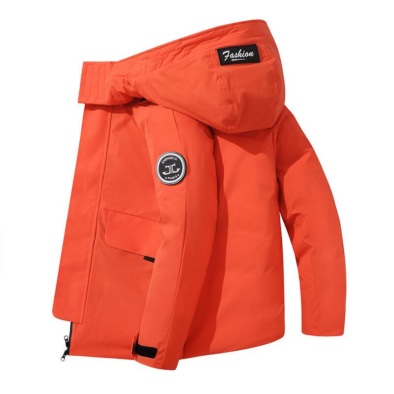 Down jacket men's Korean version winter men's casual couple jacket hooded down jacket trendy brand workwear white duck down jacket