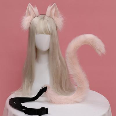 Katzenohren und Schwanz Set Plüsch Pelzige Tierohren Haarreif Anime Cosplay Requisiten Halloween Karneval Party Kostüm Zubehör Keine Perücke