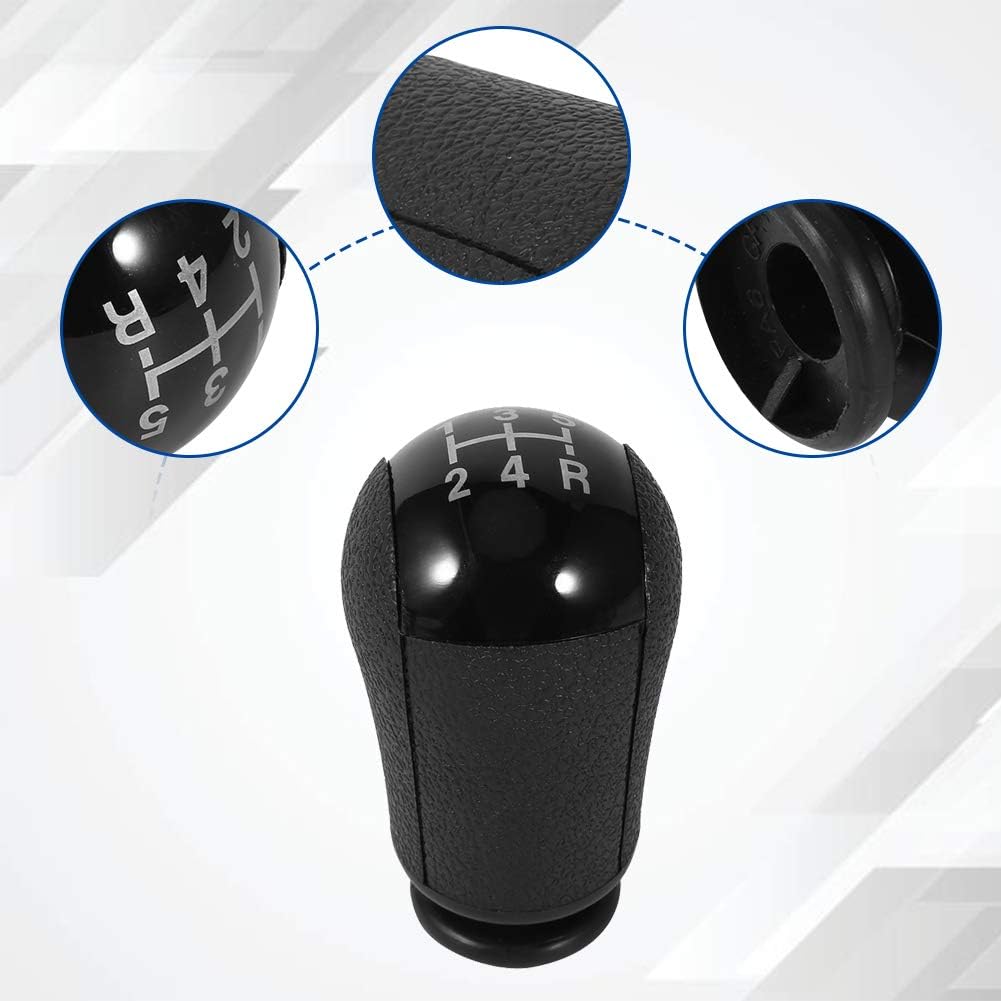 VGEBY 5 Speed Shifter Knob, Black, ABS Material, Compatible with Focus, Mondeo MK3, & More