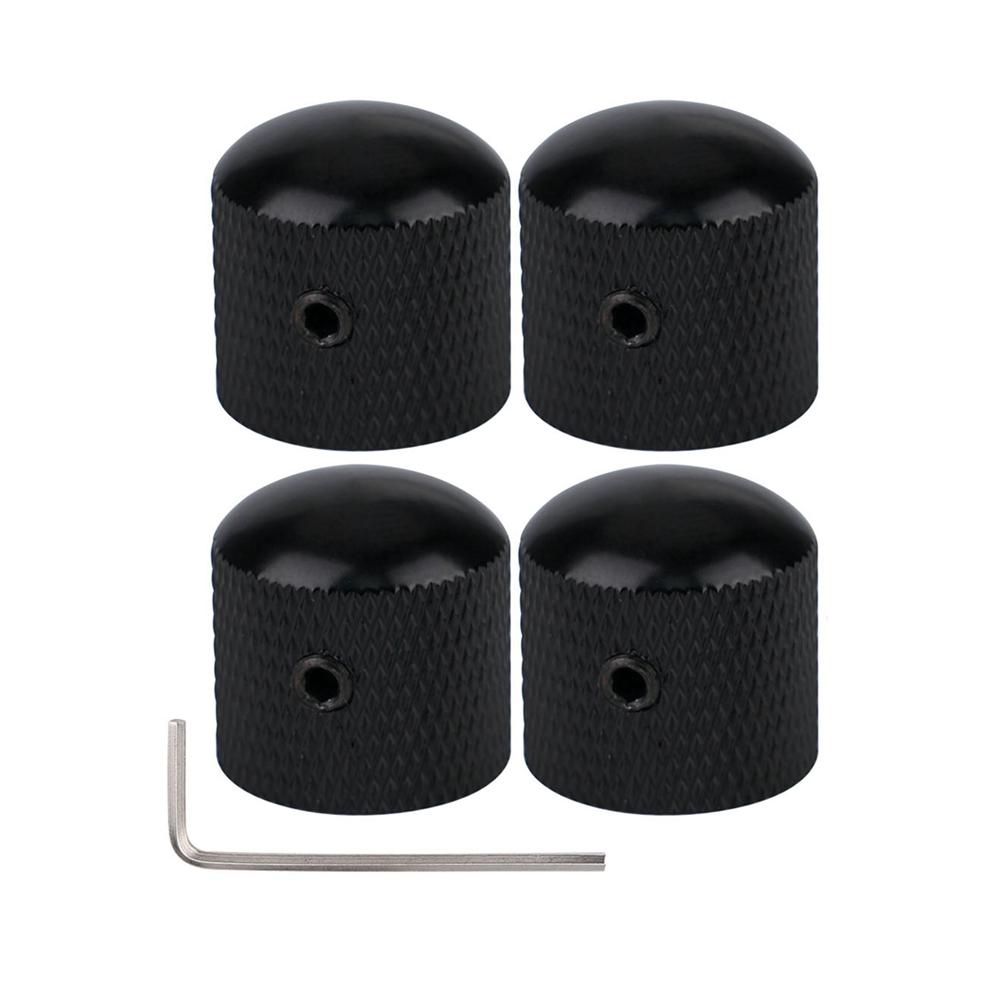 3pcs/4pcs Metal Dome Knobs Electric Bass Guitar Knobs Volume Tone Control Knobs with Wrench Bronze/BK/CR/GD/Black Nickel