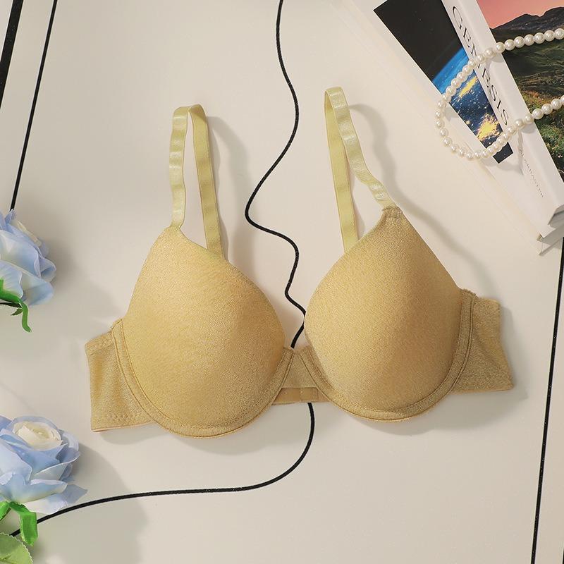 Traceless underwear gathering with steel ring, double breasts, anti-sagging, upper support adjustment type, beautiful back, thin bra