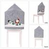 Chair Covers Gray Santa Hat Shape for Dining Room Chair Back Cover Slipcover for Christmas Holiday Festival Decoration