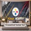 Custom Name Text Tapestry Pittsburgh Steelers Personalized Polyester Wall Tapestry For Bedroom And Room