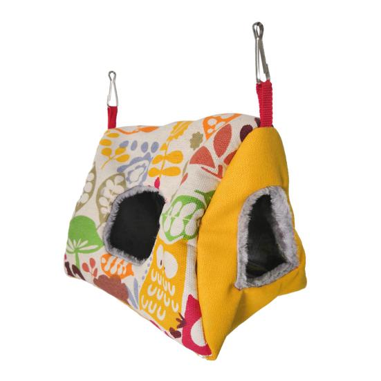 Pet Bird Parrot Soft Warm Striped Flower Hanging House Sleep Bed Cave Nests