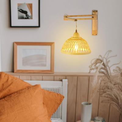 Farmhouse Rustic Wall Sconces Rattan Lamps Boho Mount Light Pendant Lights Bedside Lamp