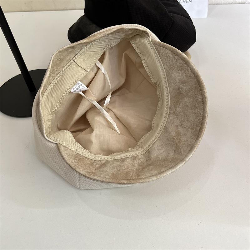 Cloud beret women's autumn and winter British retro star anise hat can be worn before and after the face small leather cap