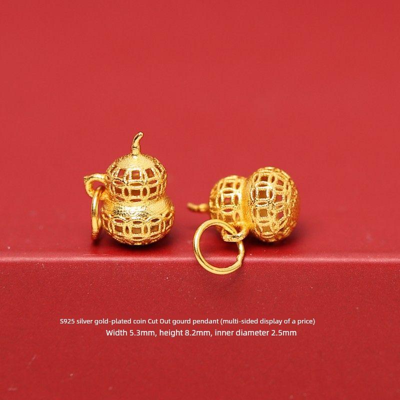 

Сделай сам Браслет из стерлингового серебра 925 с золотым покрытием Браслет Горлянка 55# Silver gold-plated coin hoist pendant