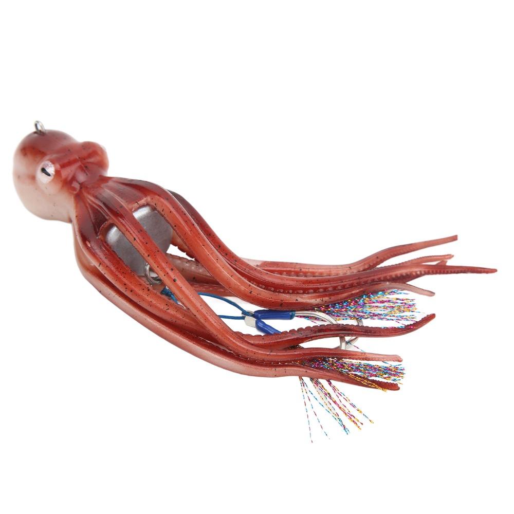 Durable 300g Fishing Squid Bait Soft TPE Artificial Squid Lure 20cm with 10 Ink Fishing Octopus Lure Sea Fishing