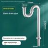 Stainless Steel Drain Pipe For Washbasins, U-Shaped Odor-Proof Basins, Wall-Mounted P-Bends, S-Bends