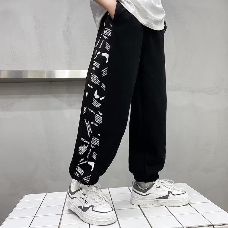 

Модные спортивные штаны для мальчиков на весну 2023 года - Молодежные спортивные длинные штаны для весны/осени 160 cm чёрный