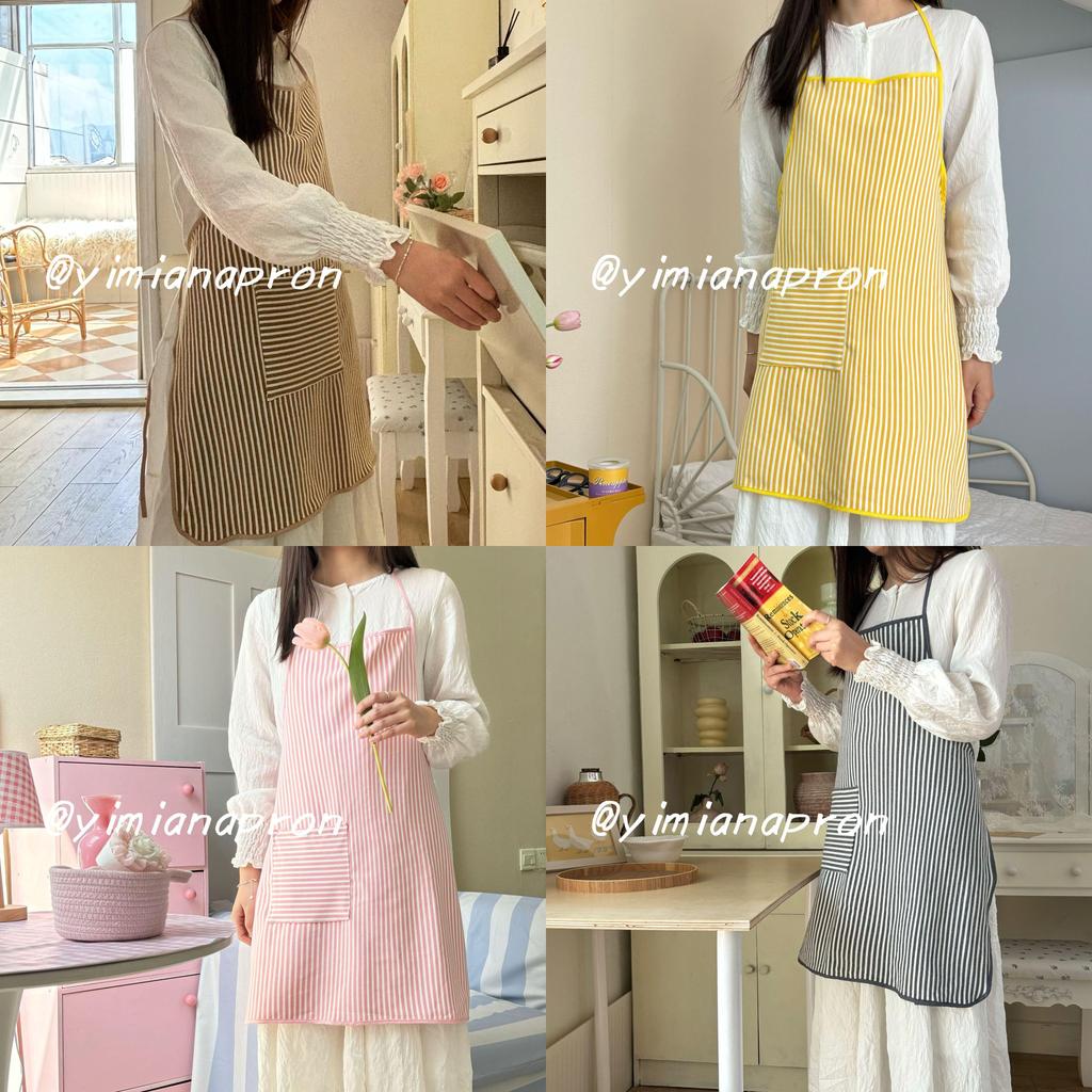 Cotton Towel Apron With Striped Pattern For Caf Cooking And Art Studio Use