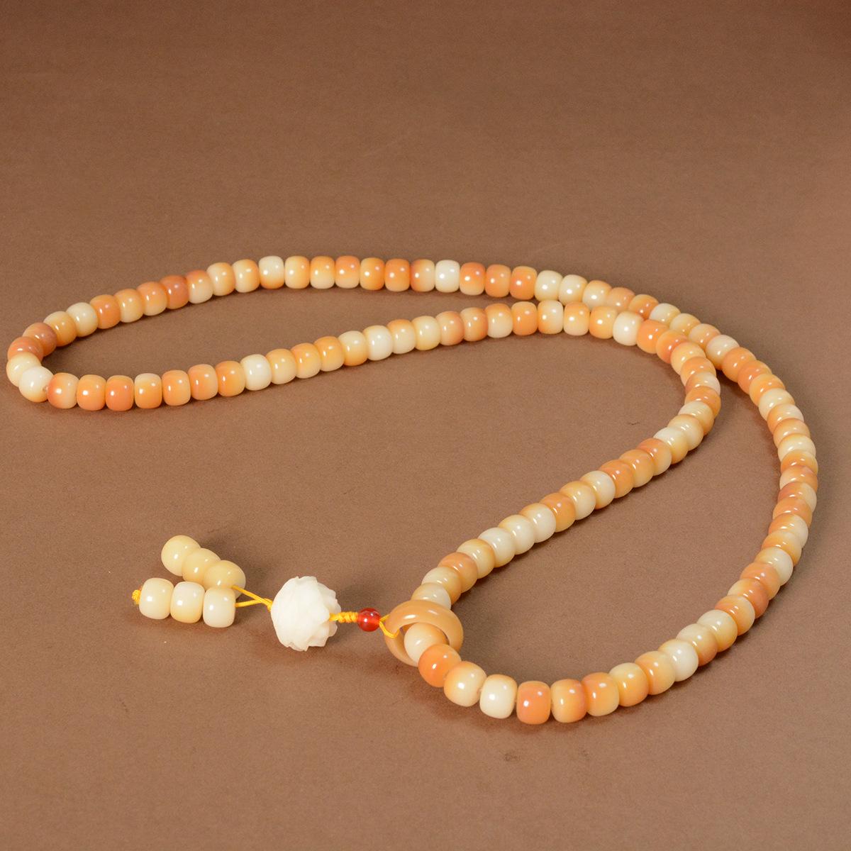 Charcoal Roasted White Jade Bodhi Root Bracelet Prayer Beads - Unisex DIY Ornament  Car Pendant